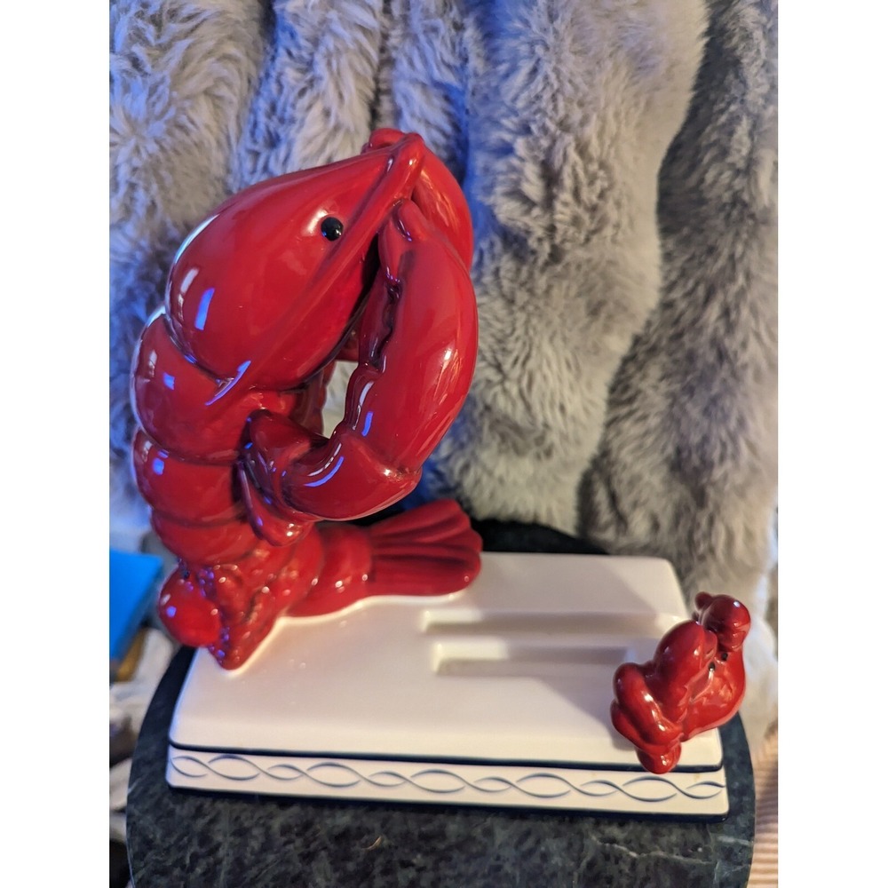 Super Rare Vintage Ceramic  LOBSTER Crab Statue Dish Pottery Japan Figurine